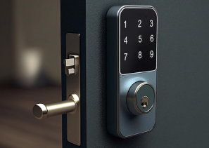 Smart Lock - An innovative and high-tech locking mechanism that offers advanced security features and convenient access control for your door.