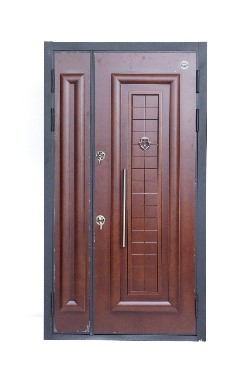 The Turkish Walnut Door measures 2300mm by 1200mm and features a sturdy 90mm steel panel. It is equipped with a 17-lock system for enhanced security and weighs 150kgs. The door showcases an elegant wooden finish and includes two keyholes for added protection. Additionally, the door knocker is designed to complement the long handle, enhancing its aesthetic appeal. Explore our diverse inventory to find the perfect door that elevates both the security and style of your space.